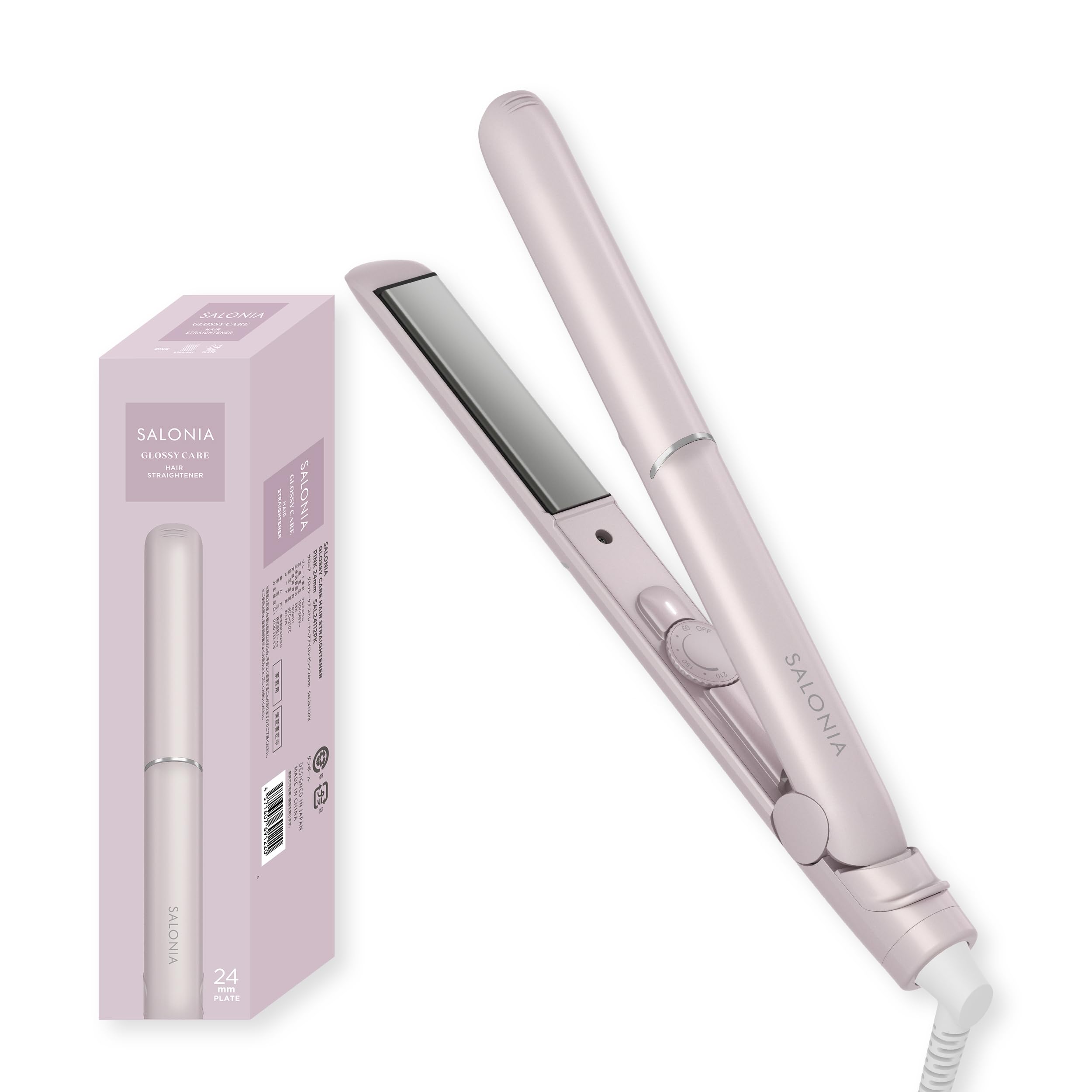 살로니아 글로시케어 스트레이트 아이론 핑크 24mm 윤기 나는 머릿결 모델