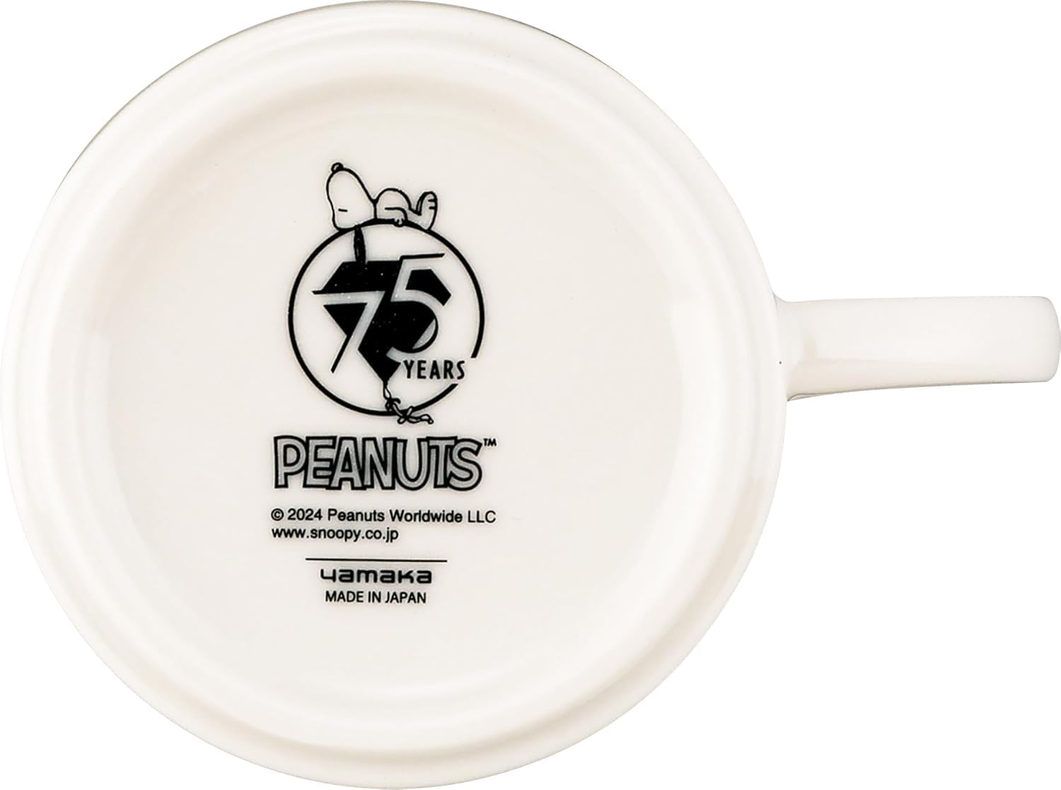 야마카 스누피 75주년 블랙 SN2202-11 350ml 머그컵 단품 이미지 4
