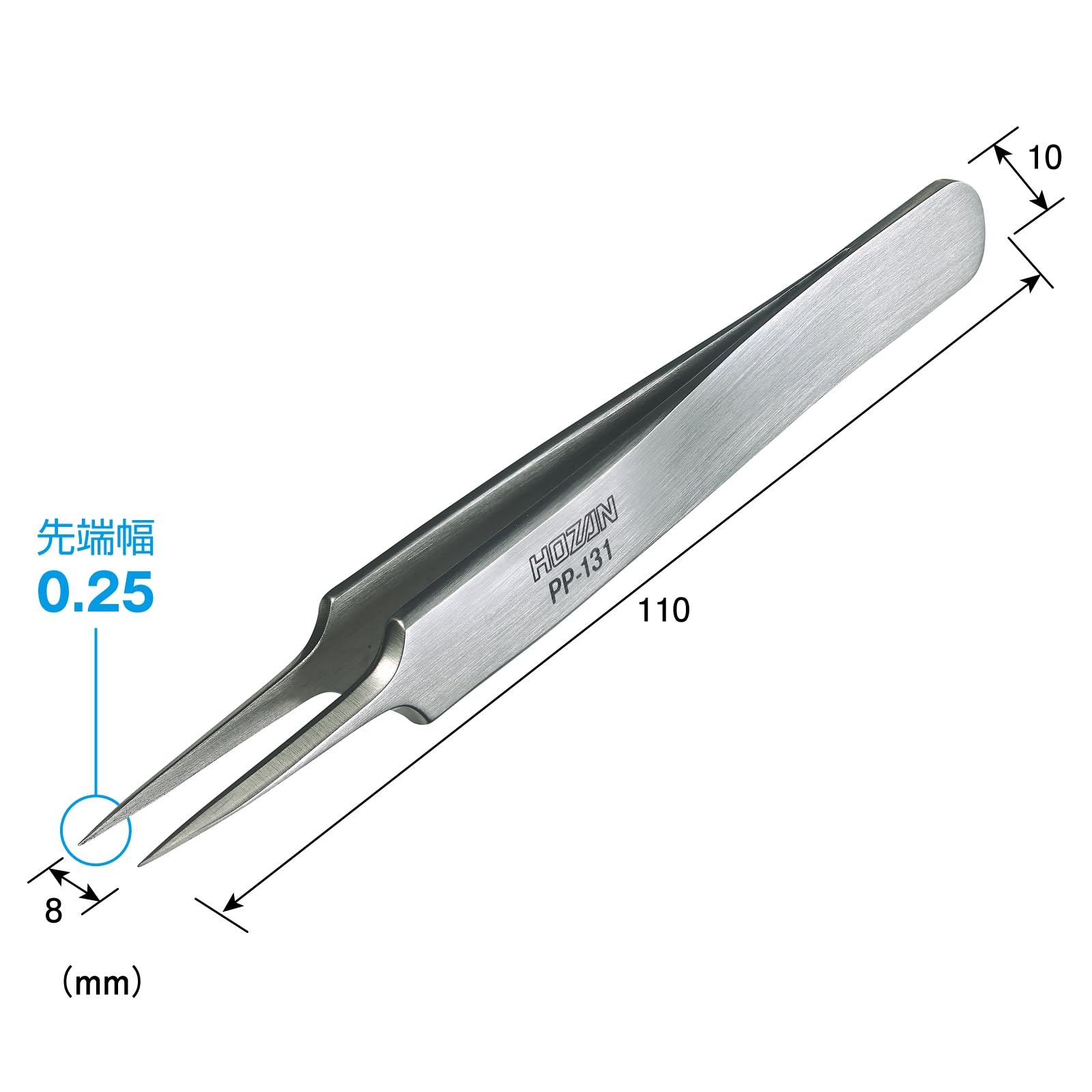 호잔 PP-131 초정밀 일자형 핀셋 110mm 핀셋 단품 세밀형 선단폭 0.25mm 이미지 7