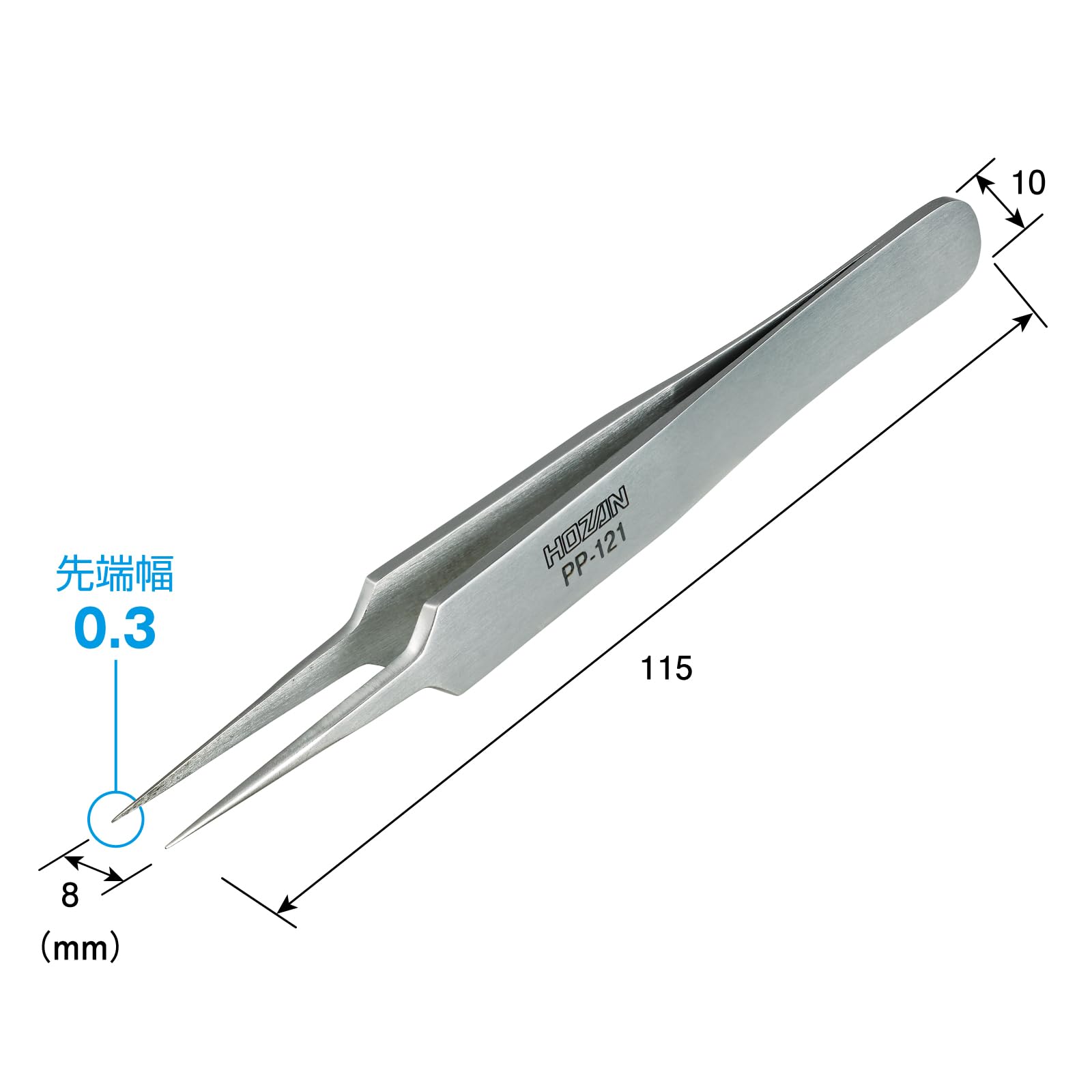 호잔 PP-121 티타늄 일자형 정밀 핀셋 115mm 핀셋 단품 이미지 7
