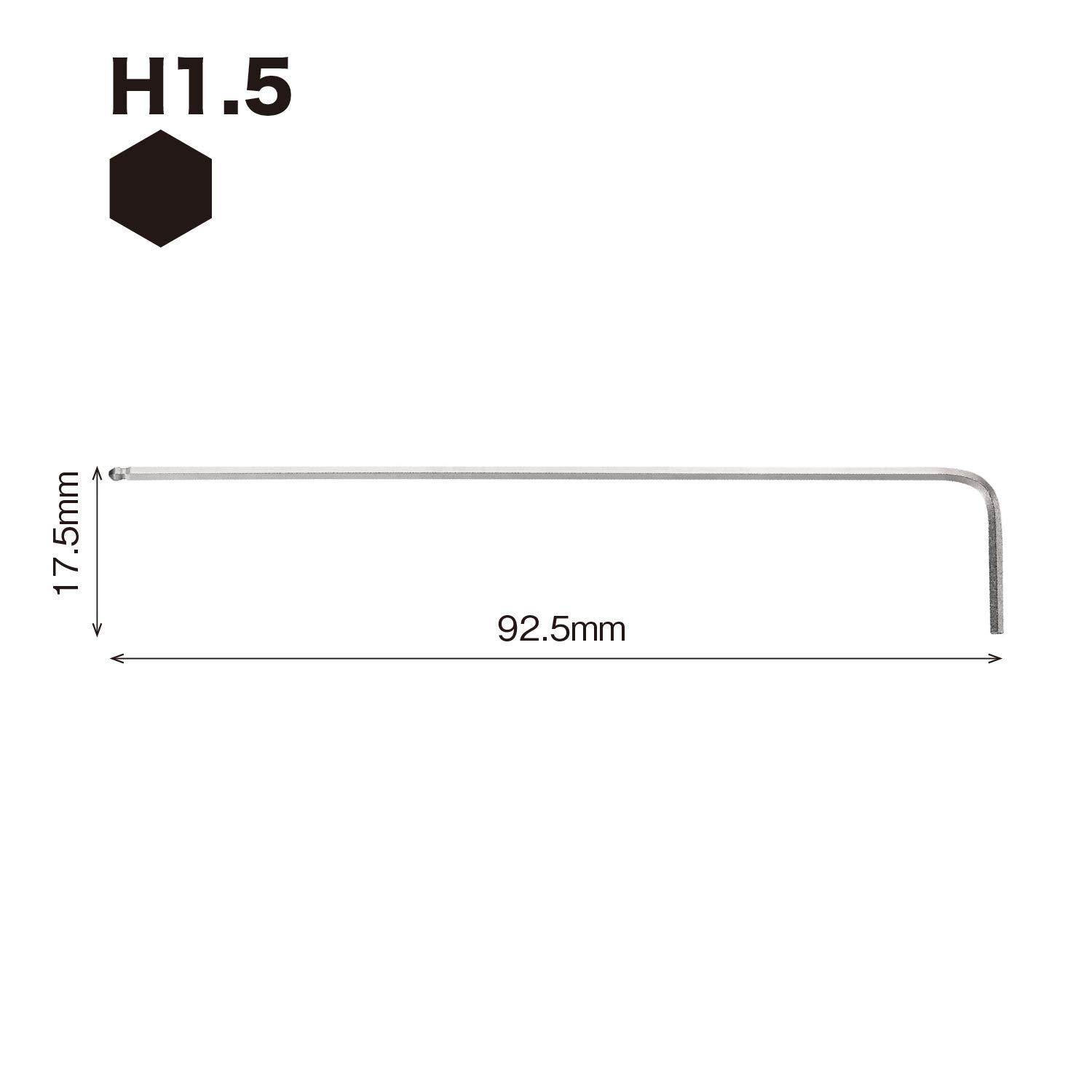 베셀 8300BP-XL 엑스트라롱 볼포인트 육각 L렌치 1.5mm 이미지 2