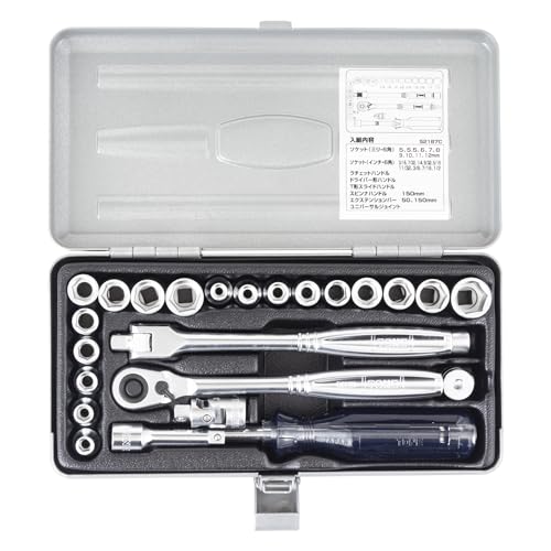 토네 실버 S2187C 6.35mm 밀리 인치 소켓 렌치 세트 25점