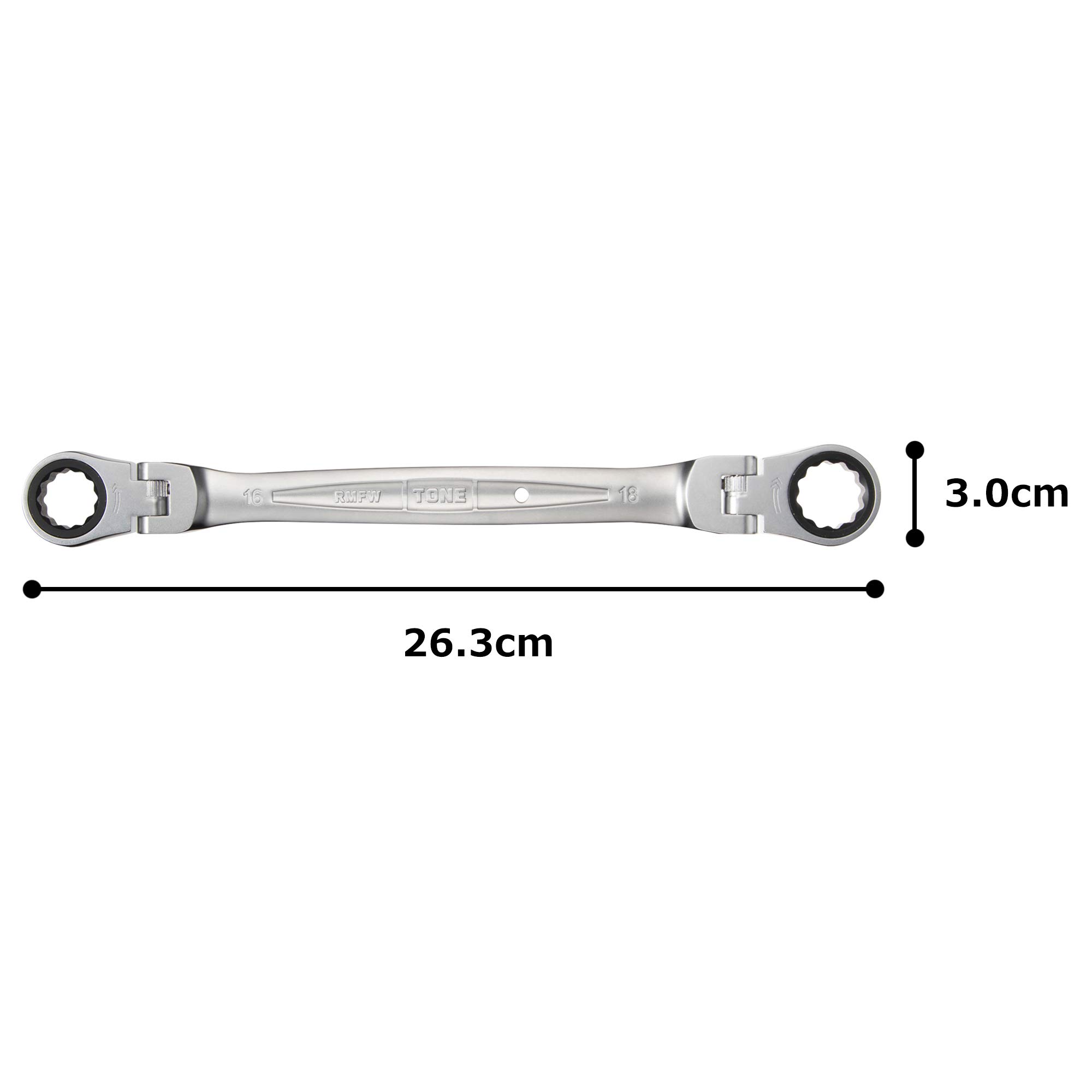 토네 RMFW-1618 16x18mm 양방향 플렉시블 라쳇 렌치 이미지 5