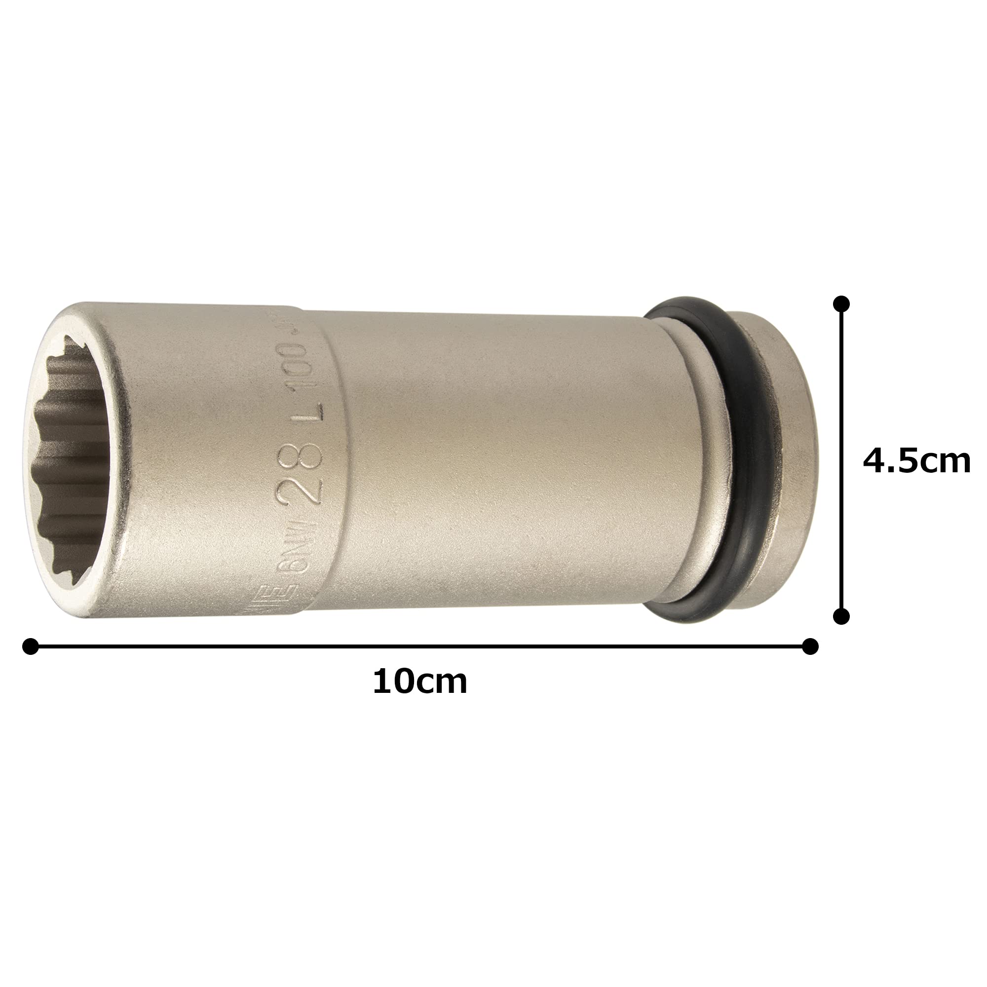 토네 6NW-28L100 28mm 임팩트 롱소켓 12각 이미지 4