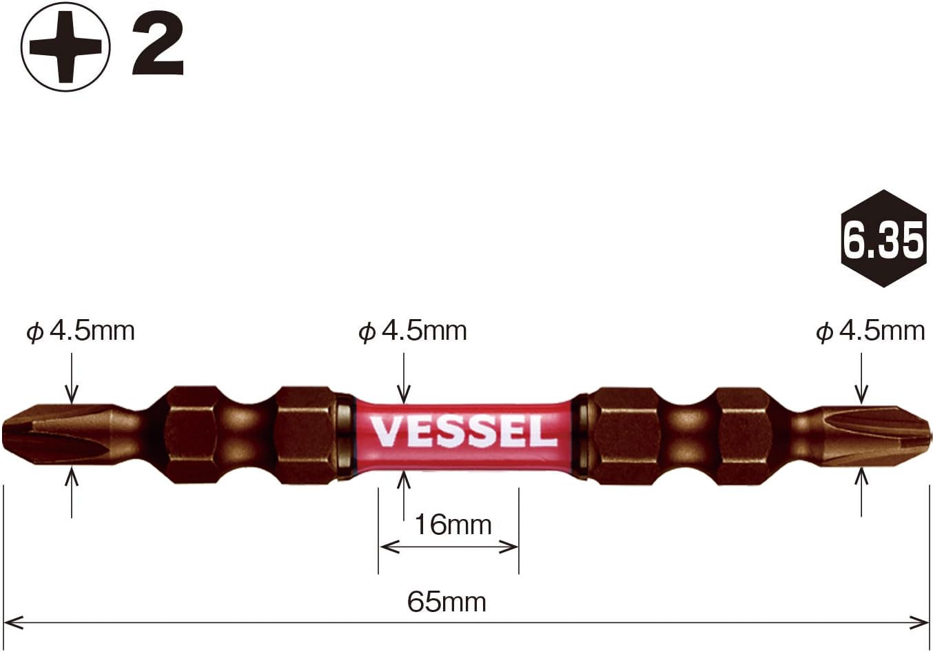 베셀 사키스보 슬림 토션 비트 SDT10P2065F +2 65mm 10개입 이미지 2