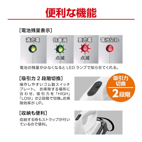 교세라 BHC-1020L1 10.8V 충전식 청소기 저소음 이미지 5