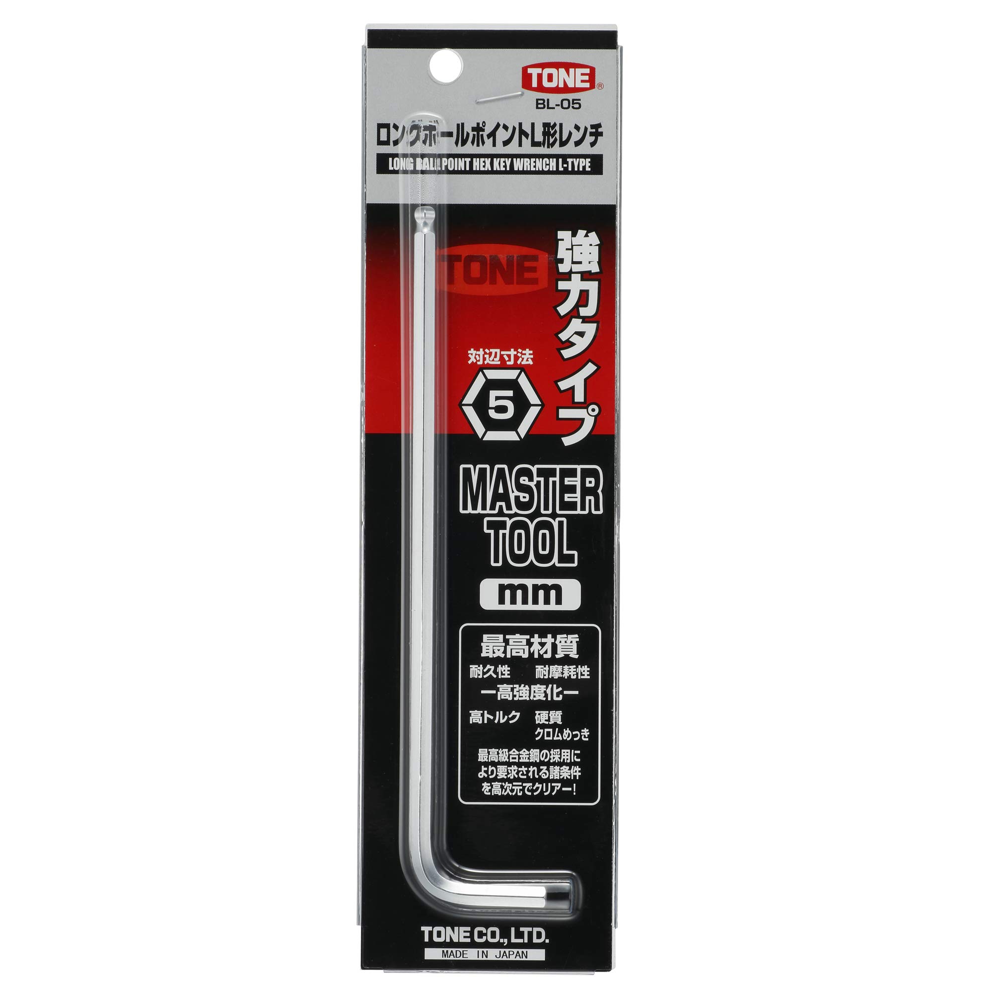 토네 BL-05 5mm 롱 볼포인트 L형 렌치 이미지 3