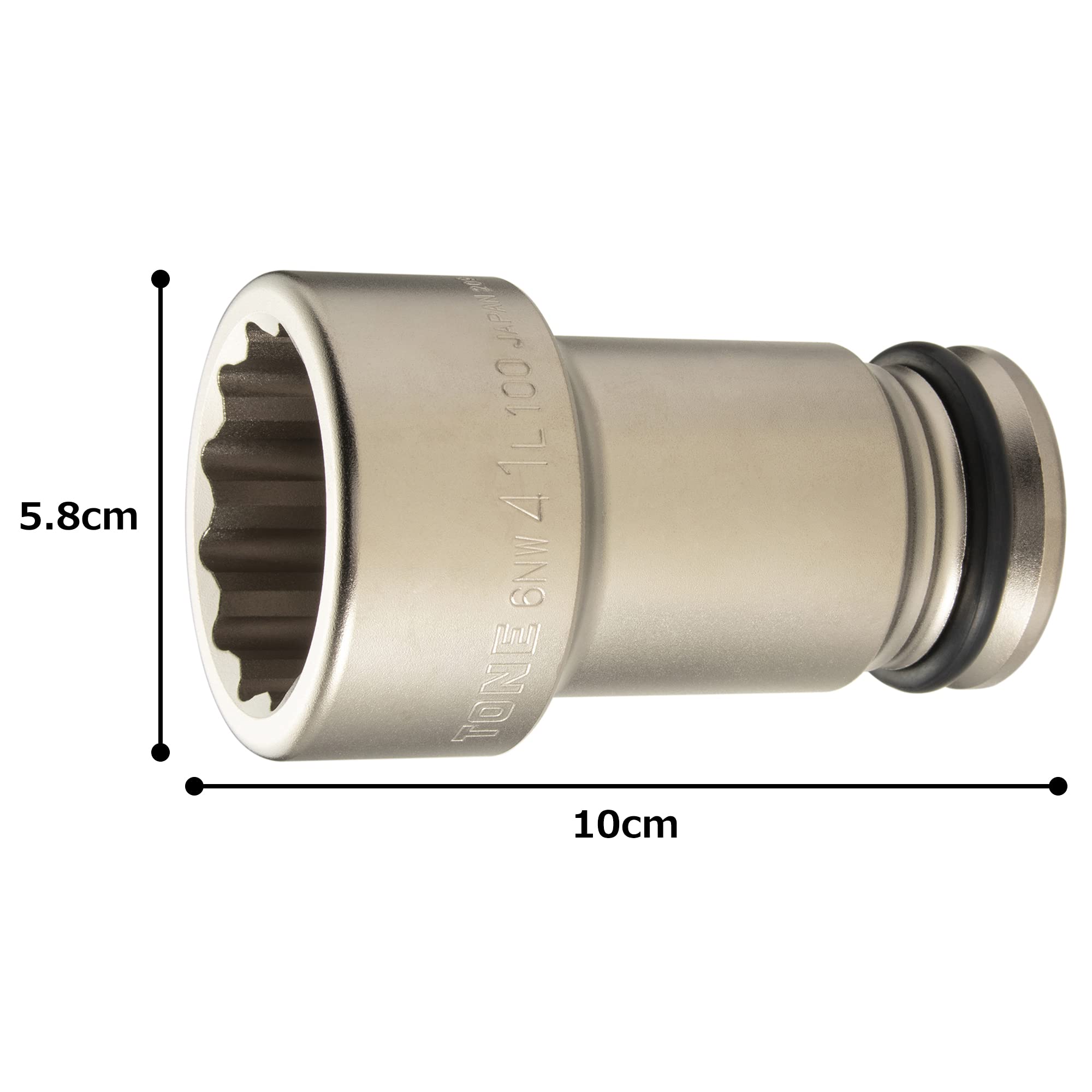 토네 6NW-41L100 41mm 임팩트 롱소켓 12각 이미지 4