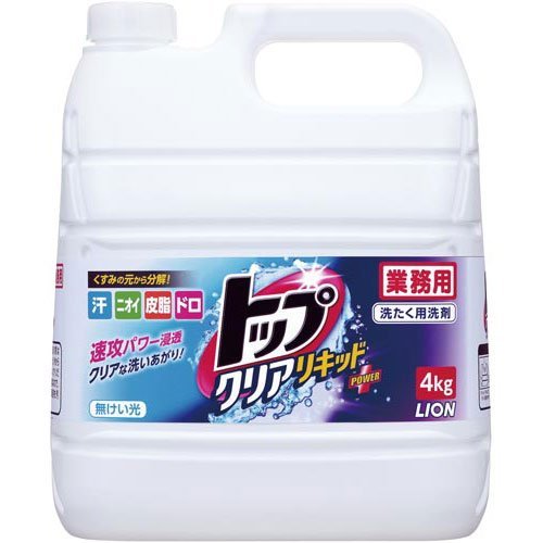 라이온 탑 클리어 리퀴드 업소용 세탁세제 4kg 3개입