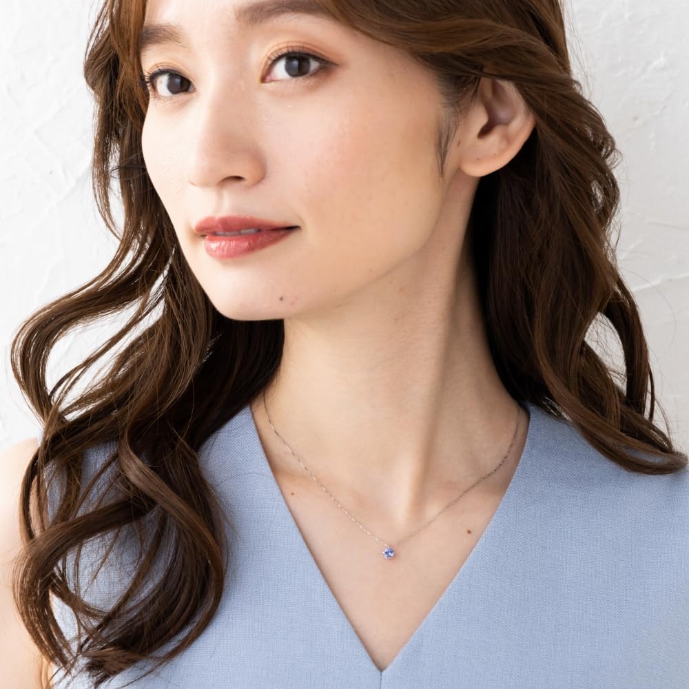 교세라 탄자나이트 WPDN2971 플래티넘 라운드 목걸이 12월 탄생석 이미지 5