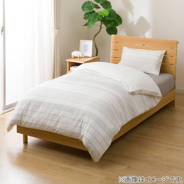 니토리 보더 S2606 싱글 이불커버 화이트 이미지 3