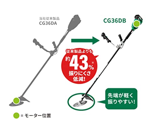 하이코키 CG36DB WP 36V 230mm 충전 예초기 양손핸들 배터리 충전기 세트 이미지 4