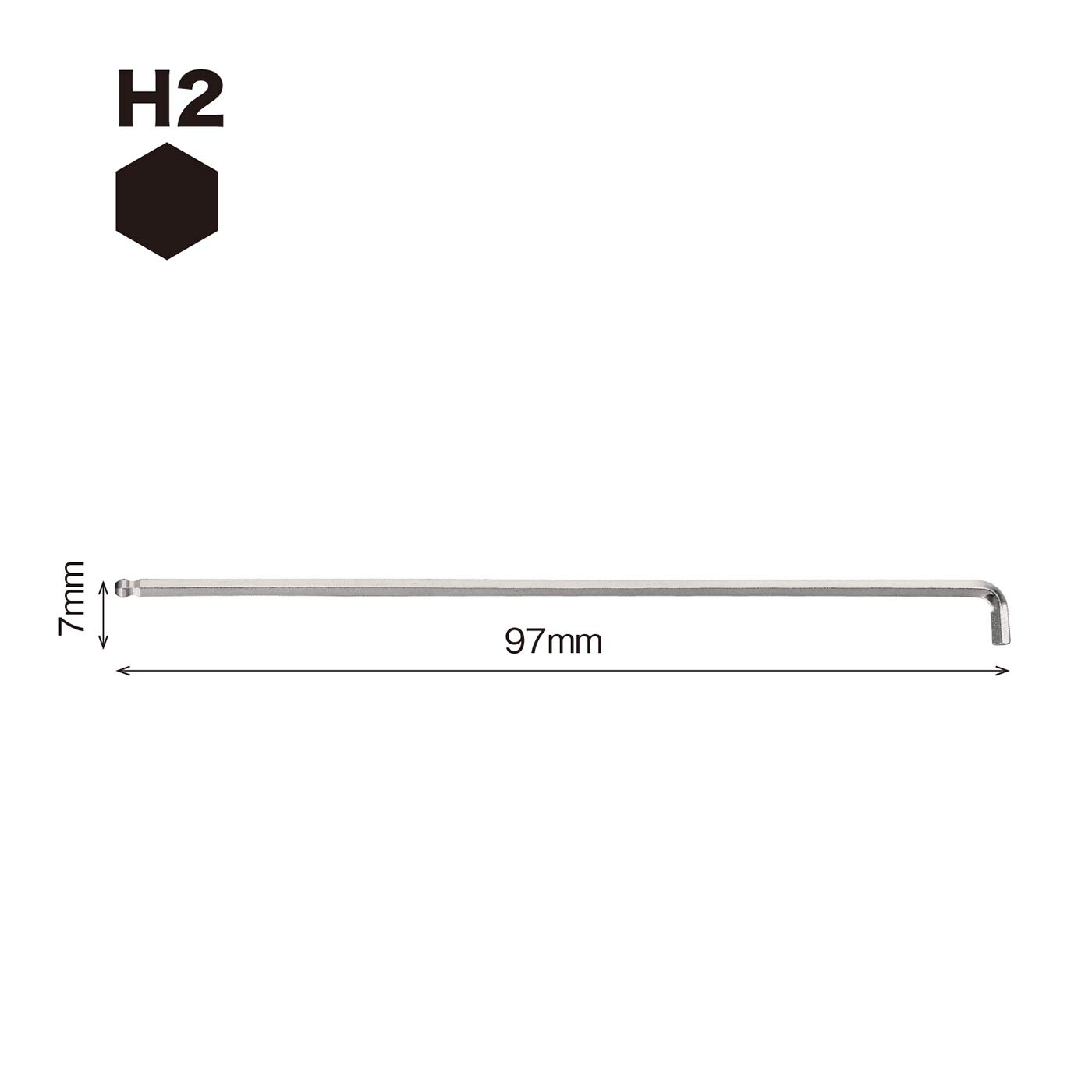 베셀 8200BP-L 2mm 볼포인트 L형 육각렌치 롱타입 이미지 2