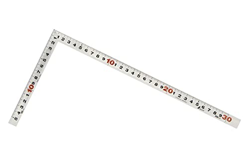 신와 직각자 각후 실버 10028 30cm 병용눈금 이미지 2