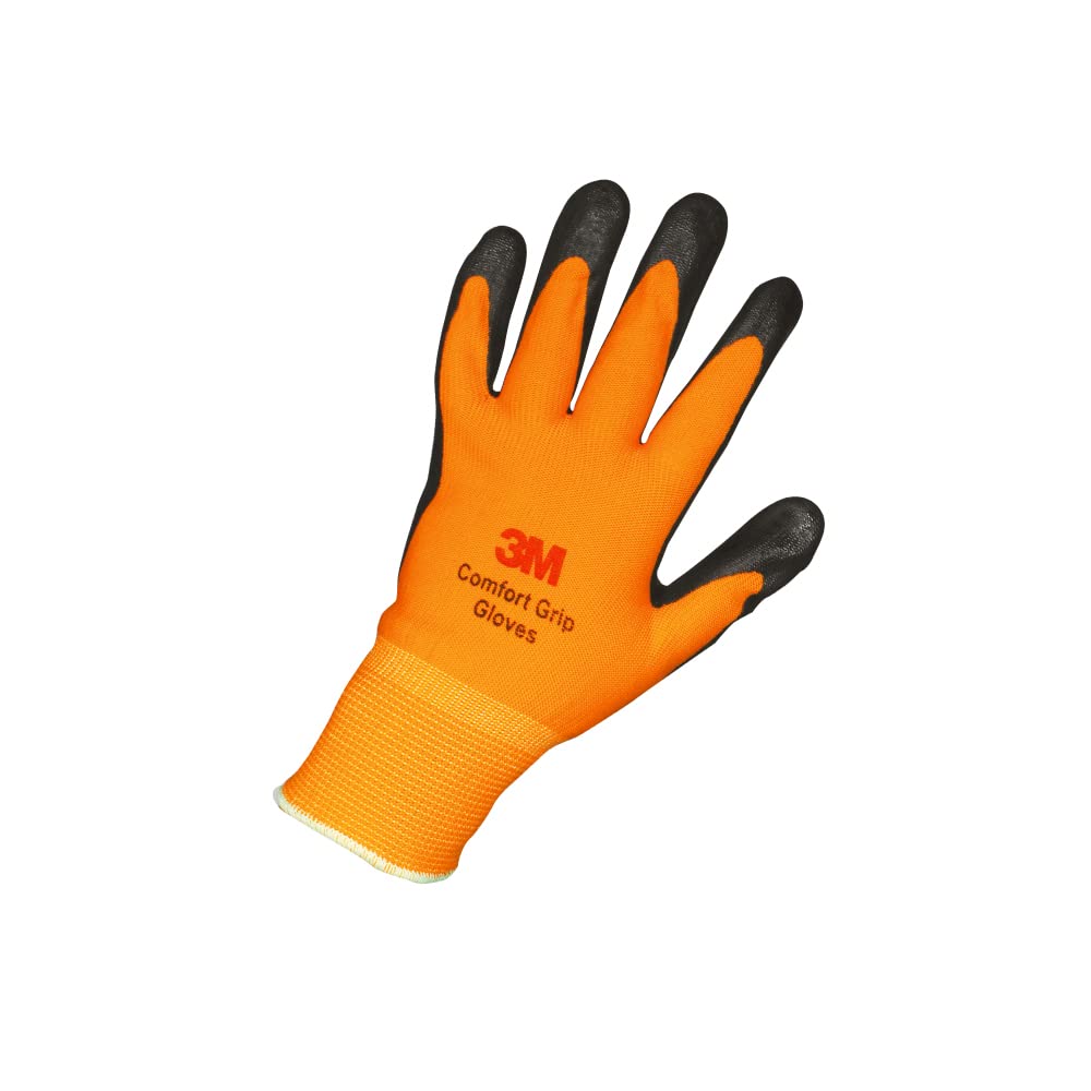 3M 컴포트 그립 오렌지 M 작업용 장갑 오렌지 1켤레