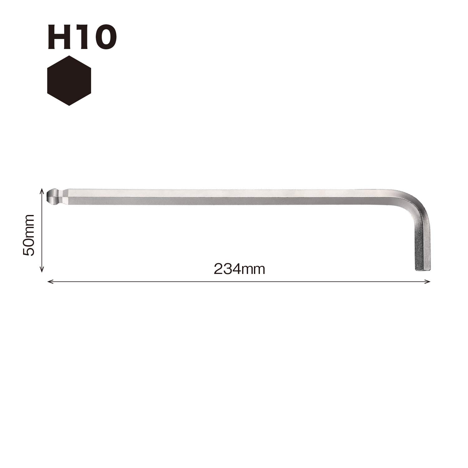 베셀 8300BP-L 10mm 볼포인트 L형 렌치 롱타입 이미지 2