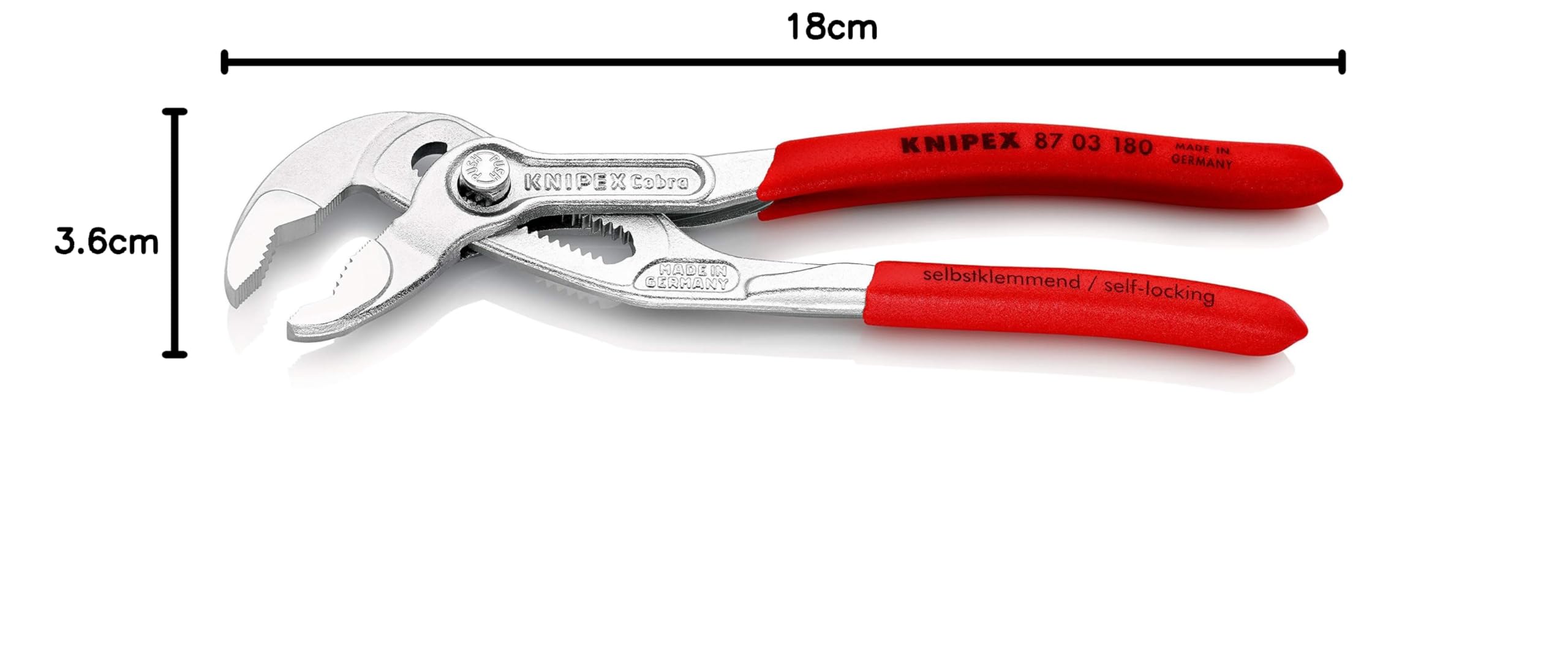 크니펙스 코브라 8703-180 그립 플라스틱 코팅, 레드。 180 mm 크롬 도금。 이미지 5
