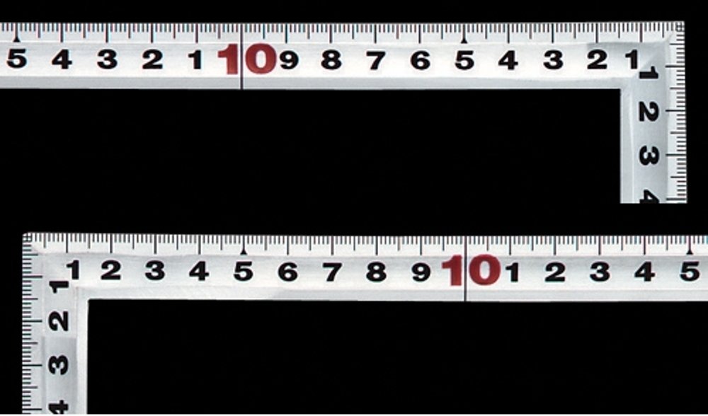 신와 직각자 각후 실버 30cm 직각자 JIS 10294 표리동목 이미지 2