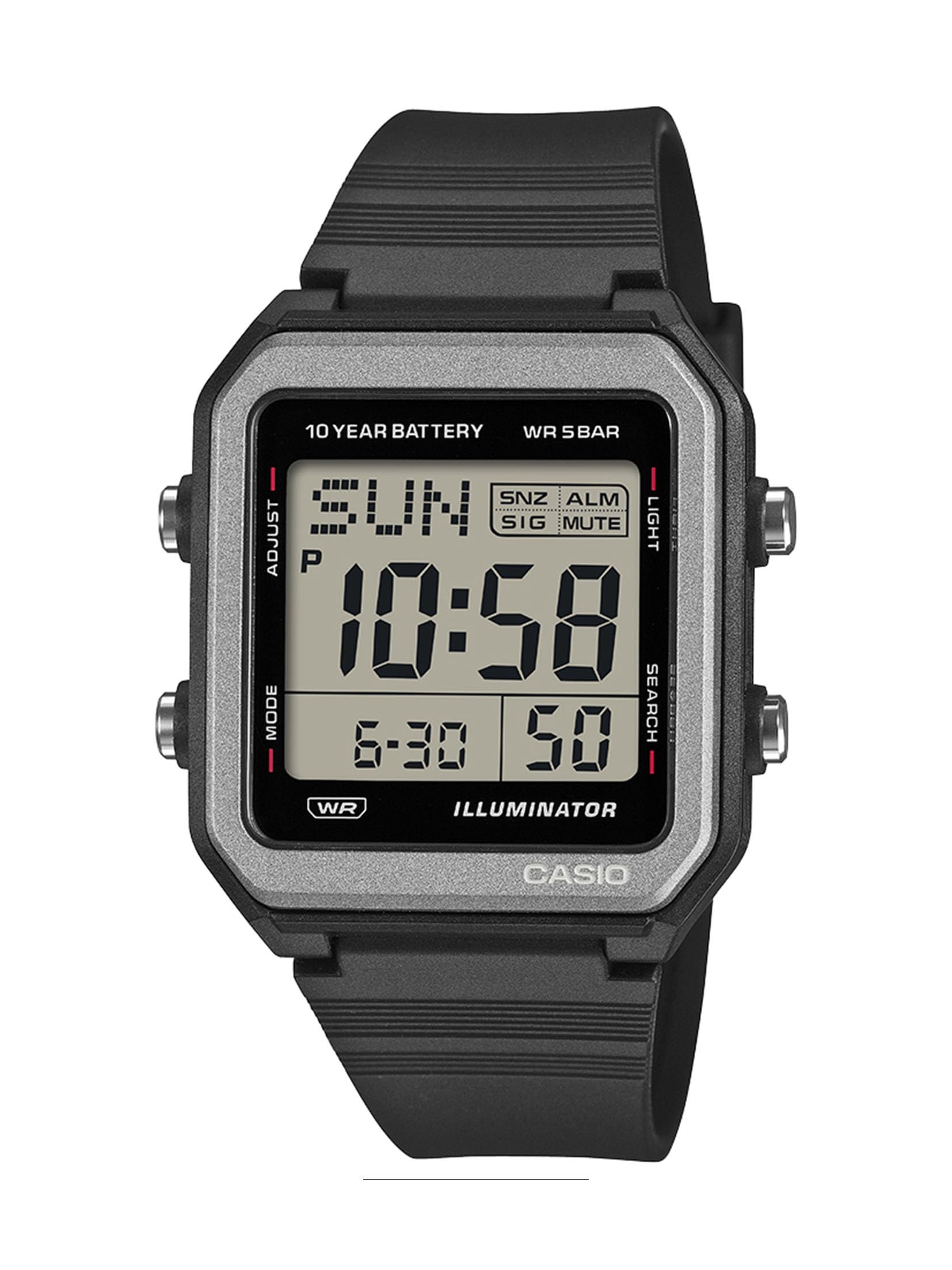카시오 컬렉션 미드사이즈 W-221H-1AJF 디지털 시계