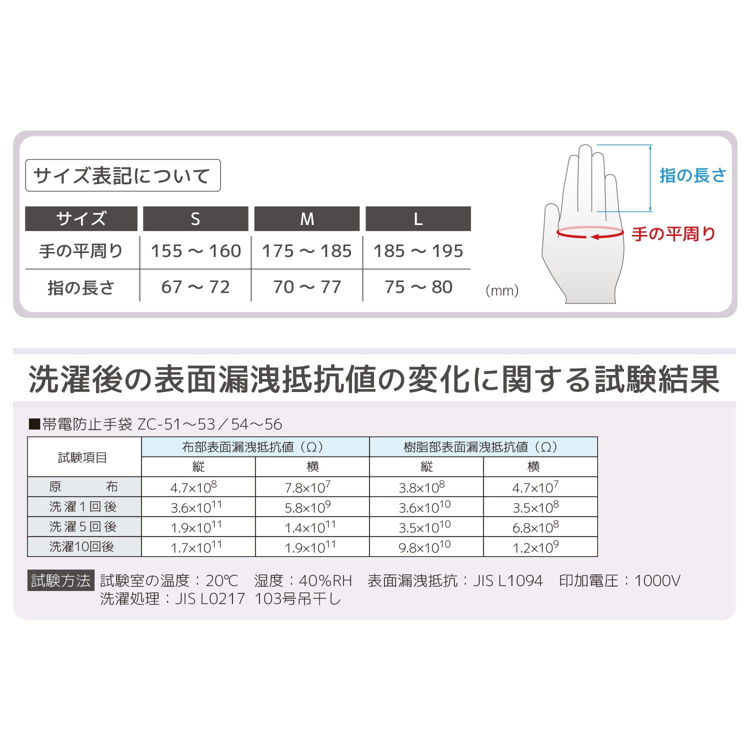엔지니어 팜코트 정전기 방지 장갑 ZC-56 L 그레이 이미지 4