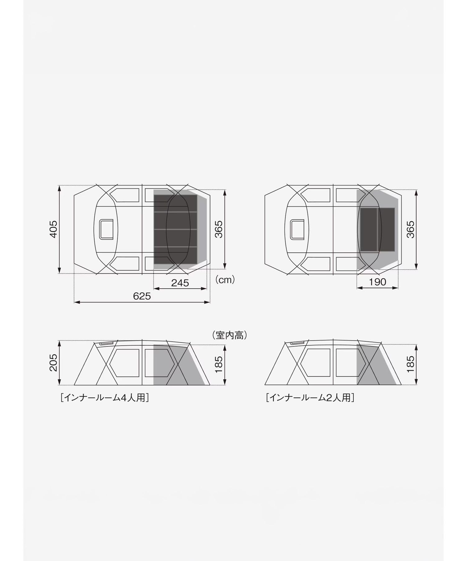스노우피크 랜드락 X 4인용 2룸 쉘터 천창 포함 텐트 이미지 33