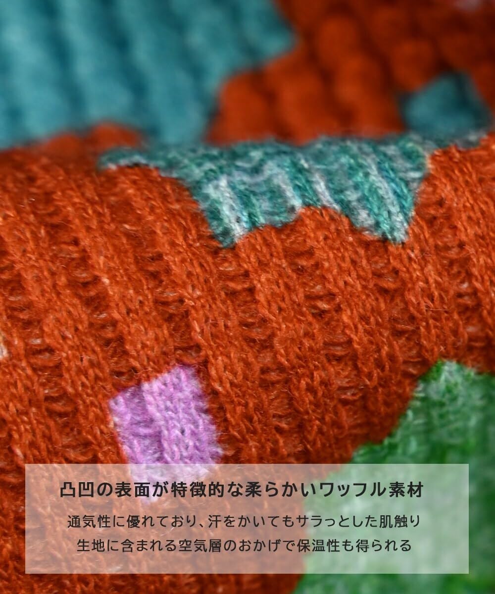 마키즈 브라운 총무늬 와플 볼륨 소매 볼레로 D64 브라운 총무늬 M(110-120) 이미지 9