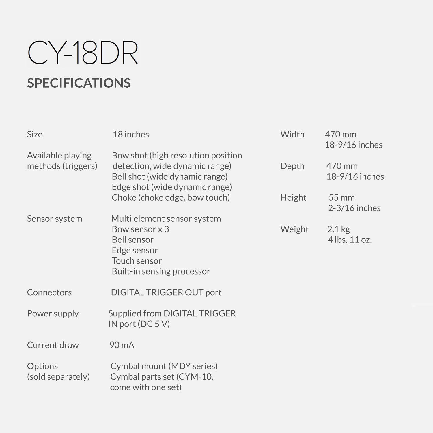 롤랜드 CY-18DR 전자 드럼 V-심벌 18인치 블랙 이미지 4
