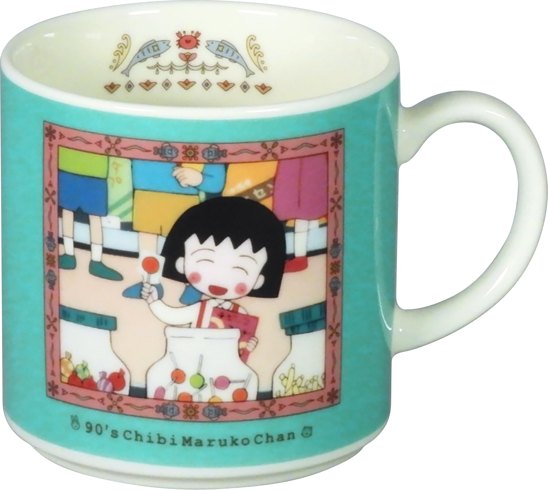 야마카 치비마루코짱 35주년 CM42-11 350ml 세라믹 머그컵 그린