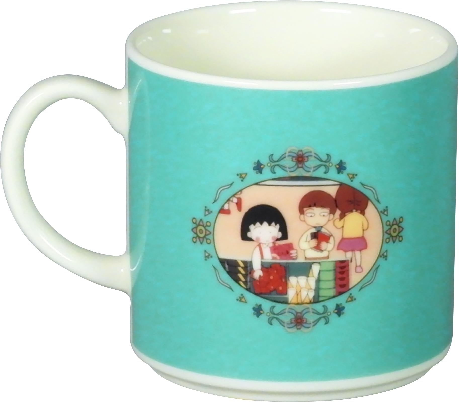야마카 치비마루코짱 35주년 CM42-11 350ml 세라믹 머그컵 그린 이미지 2