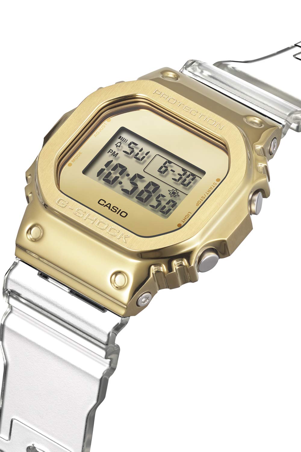 카시오 지샥 메탈 커버드 클리어 골드 GM-5600SG-9JF 손목시계 한정판:클리어 골드 이미지 3