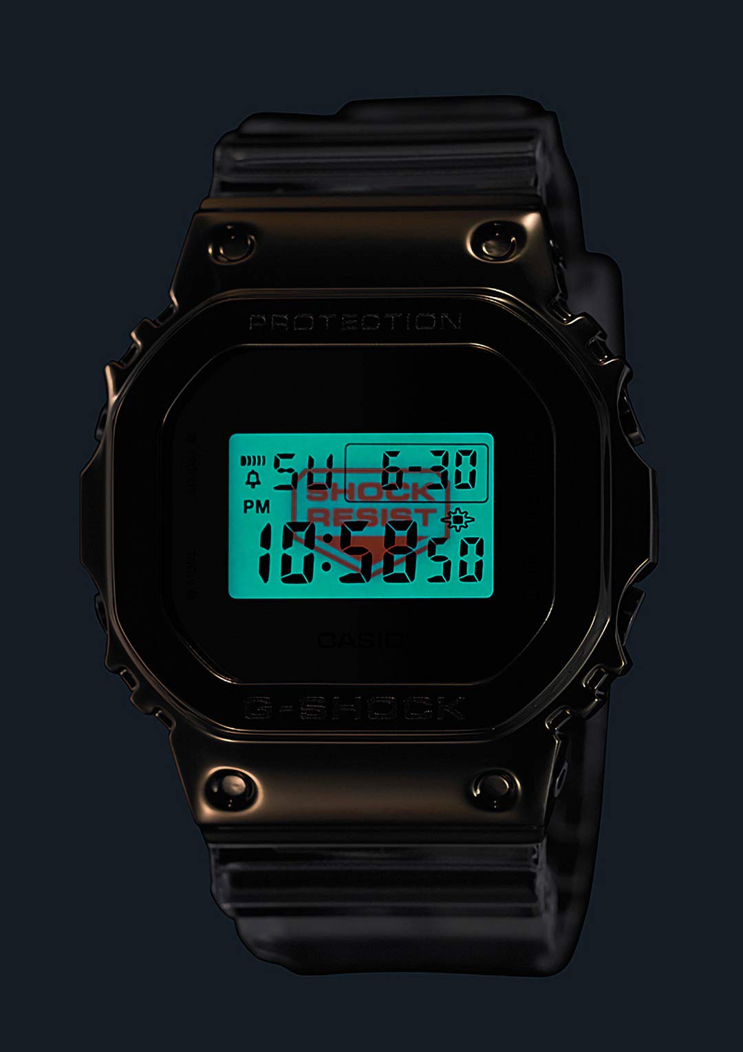 카시오 지샥 메탈 커버드 클리어 골드 GM-5600SG-9JF 손목시계 한정판:클리어 골드 이미지 6