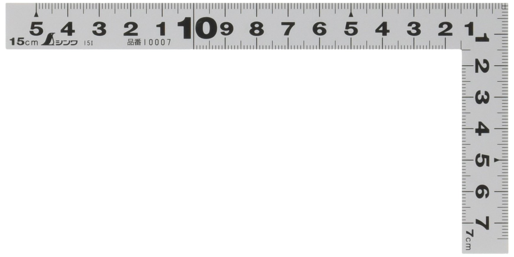 신와 히라피타 실버 15cm 직각자 10007 건축철공용 양면눈금