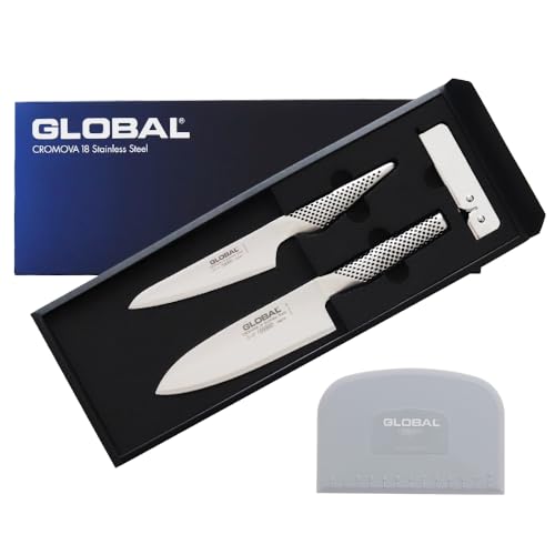 글로벌 GST-B57 SP 산토쿠 16cm 3종 칼 세트 스크래퍼 포함 이미지 1