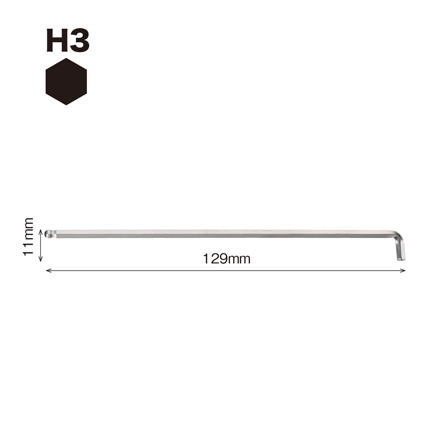 베셀 8200BP-L 3mm 볼포인트 L형 육각렌치 롱타입 이미지 2