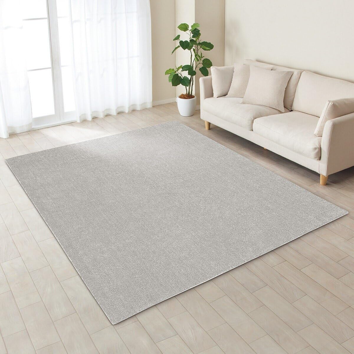 니토리 야와라카 샤기 러그 라이트그레이 SR004 200x240cm 거실 카페트 이미지 1