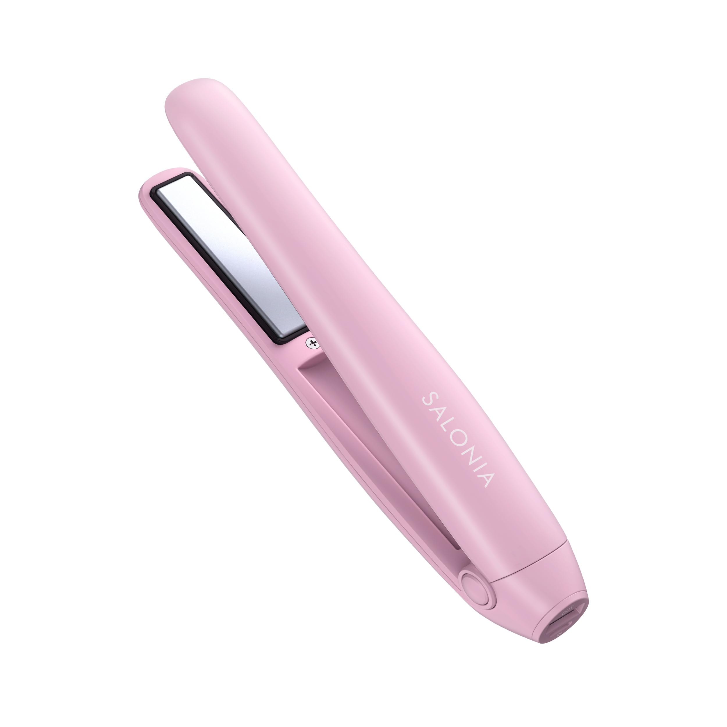 살로니아 핑크 12mm 무선 스트레이트 헤어 아이론 고데기