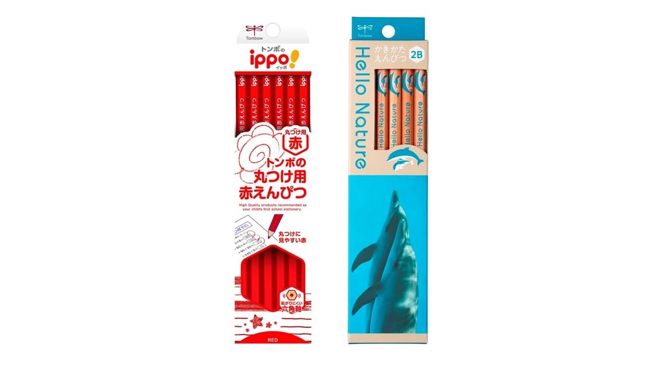톰보 ippo CV-KIV 1다스 채점용 연필 및 헬로네이처 2B 연필 세트