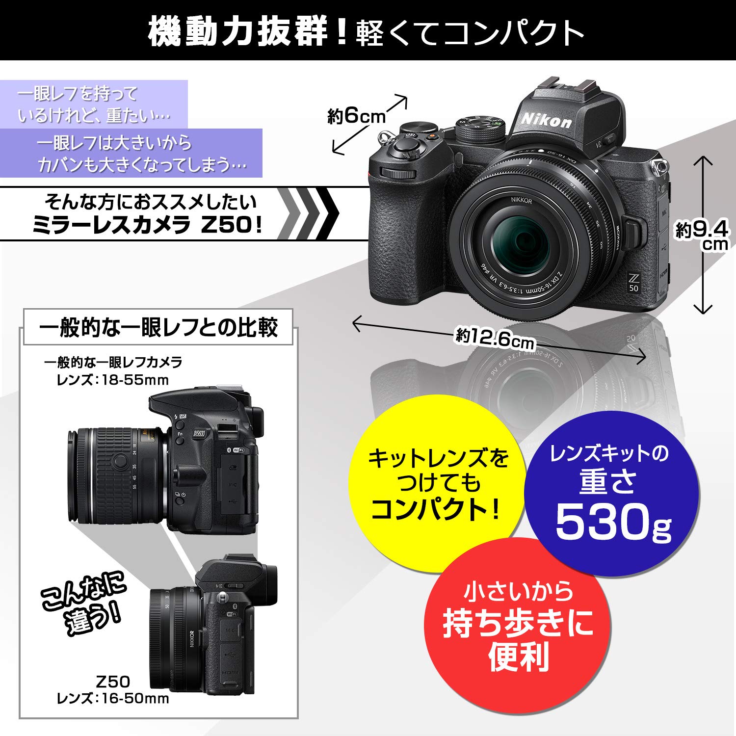 니콘 Z50 미러리스 카메라 16-50 VR 렌즈 24mm f1.7 단렌즈킷 블랙 이미지 2