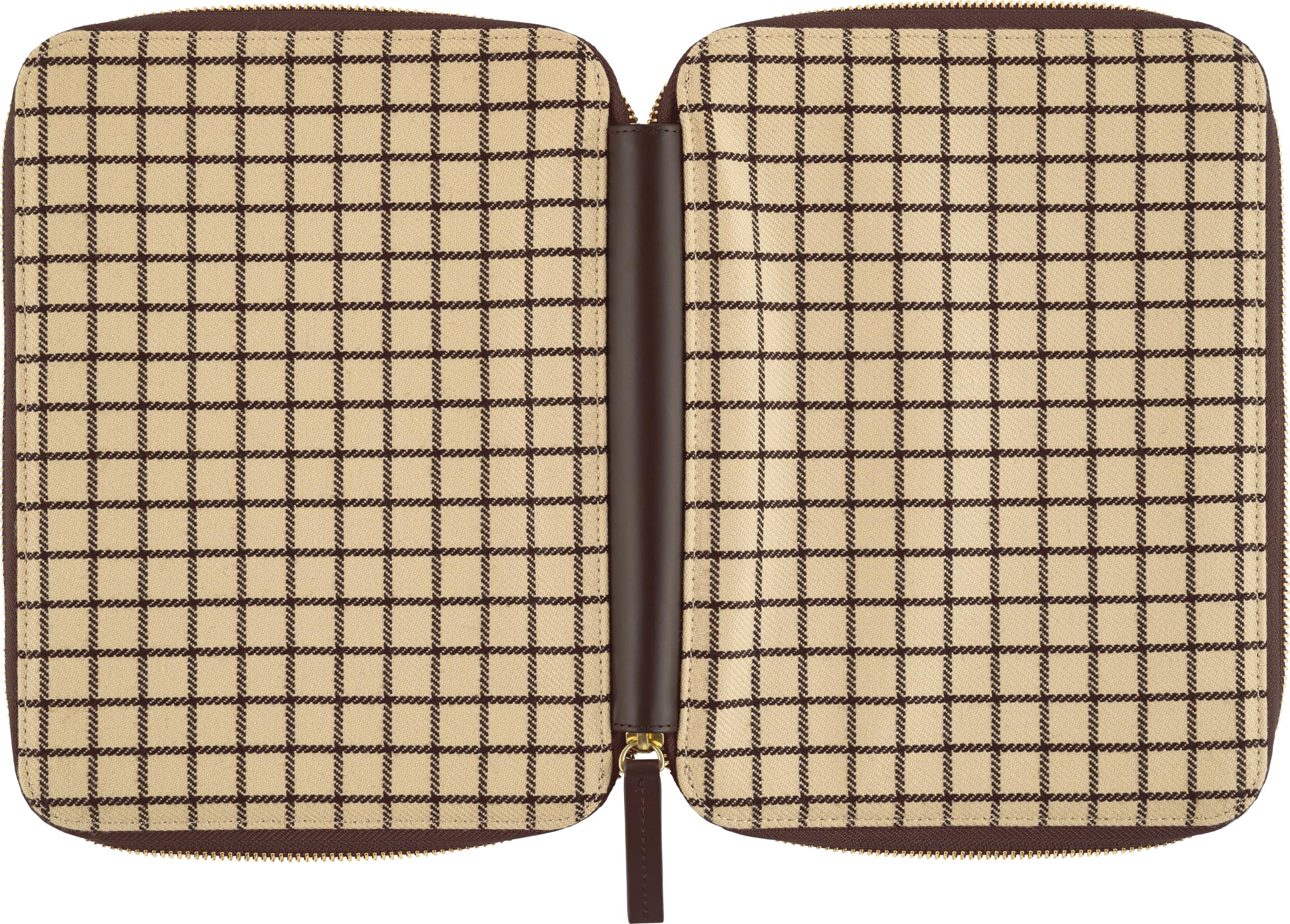 호보니치 커즌 A5 다이어리 커버 타이트 지퍼 카페오레 체크 이미지 4