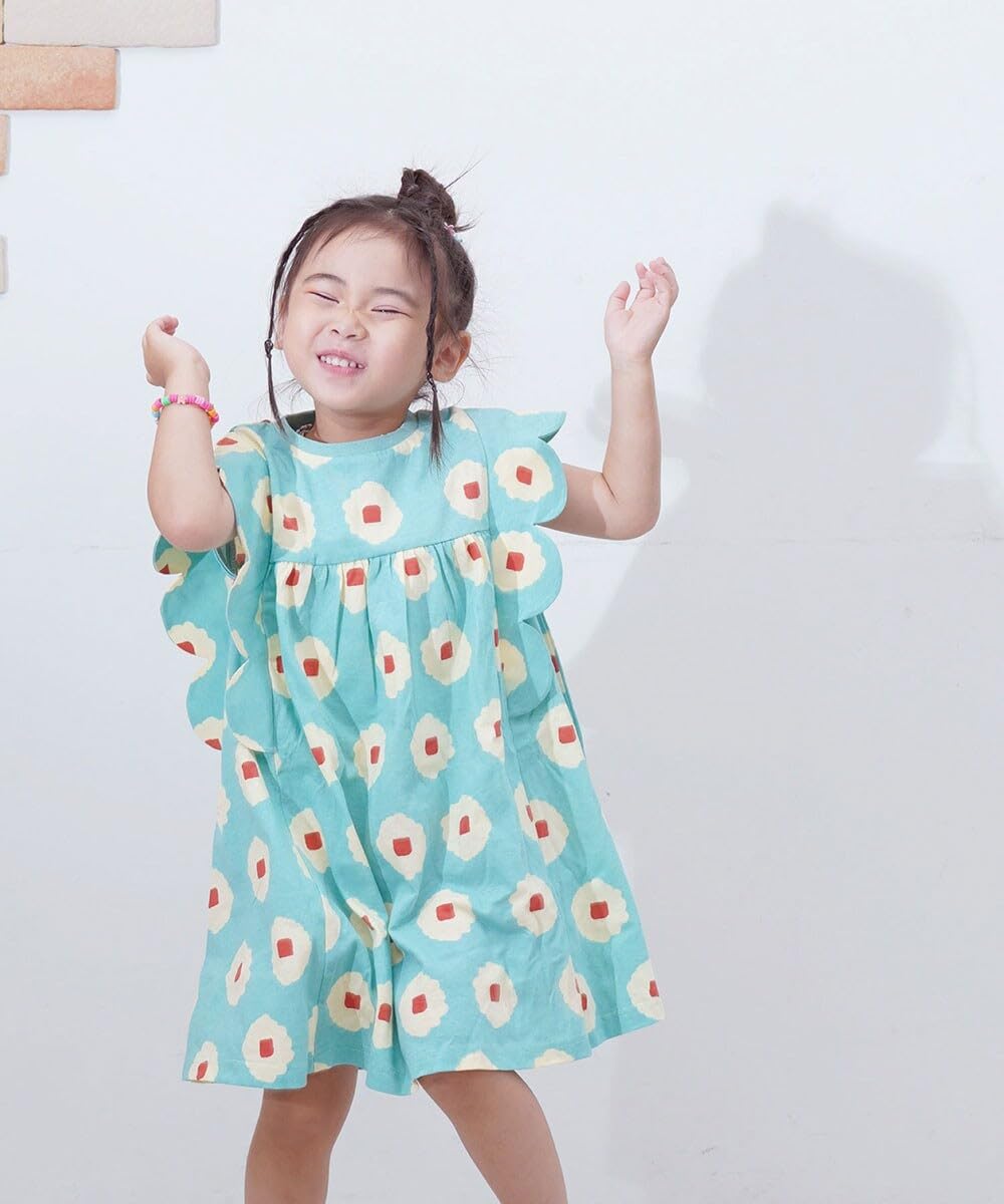 마키즈 총무늬 스칼럽 슬리브 원피스 G34 핑크 총무늬 90 이미지 7
