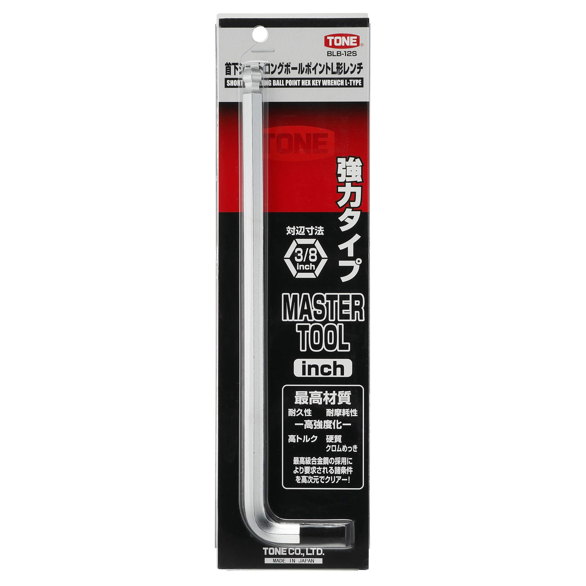 토네 BLB-12S 3/8인치 볼포인트 L형 렌치 숏롱타입 이미지 3