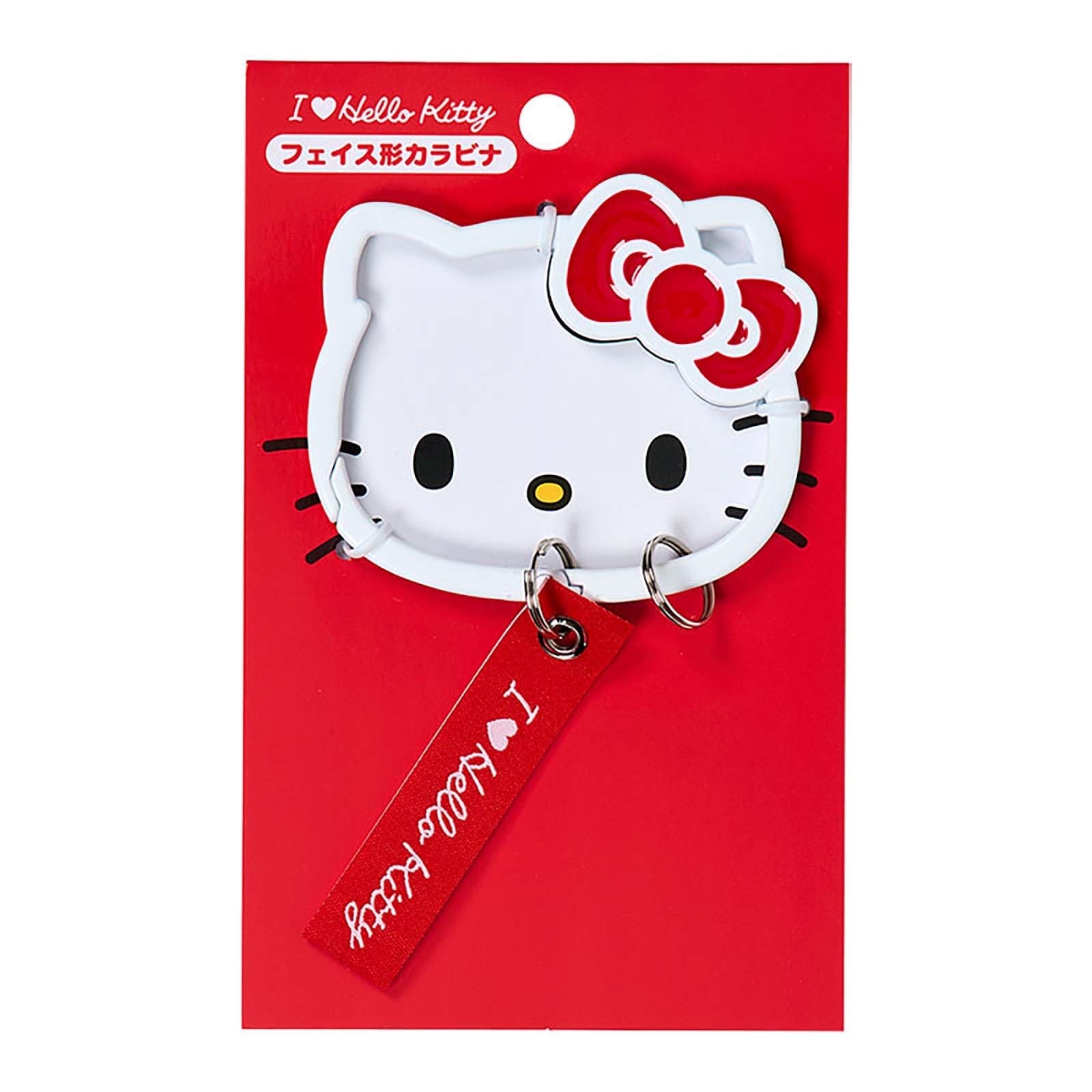 산리오 I Love Hello Kitty 헬로키티 395781 페이스형 카라비너 레드