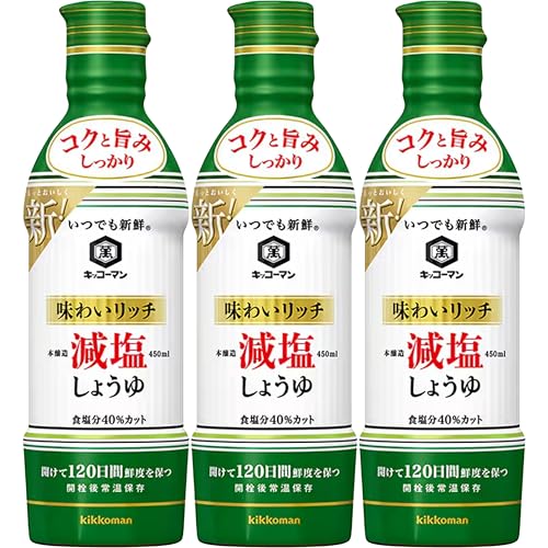 기꼬만 언제나신선 저염 간장 450ml 3개입