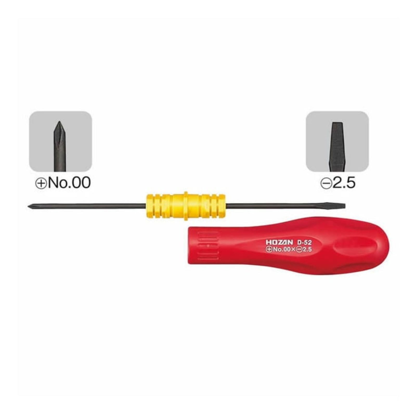 호잔 정밀 교체형 드라이버 D-52 양두 No 00 -2.5mm 이미지 3