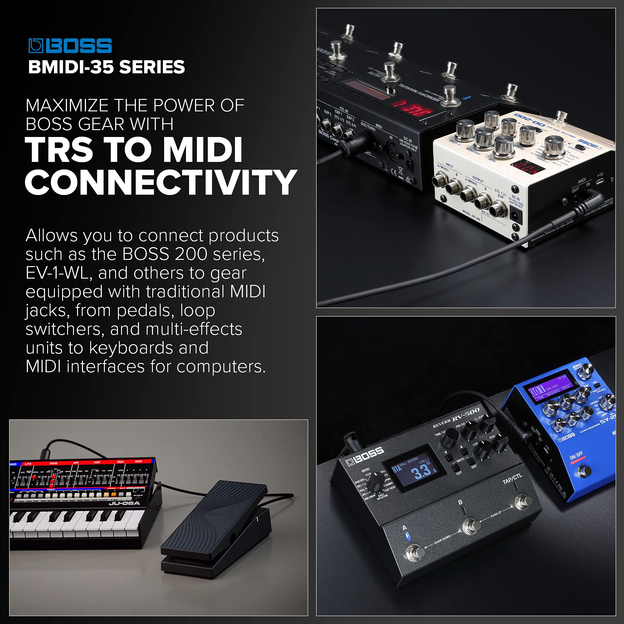보스 BMIDI-1-35 30cm MIDI 케이블 3.5mm TRS-MIDI 이미지 3