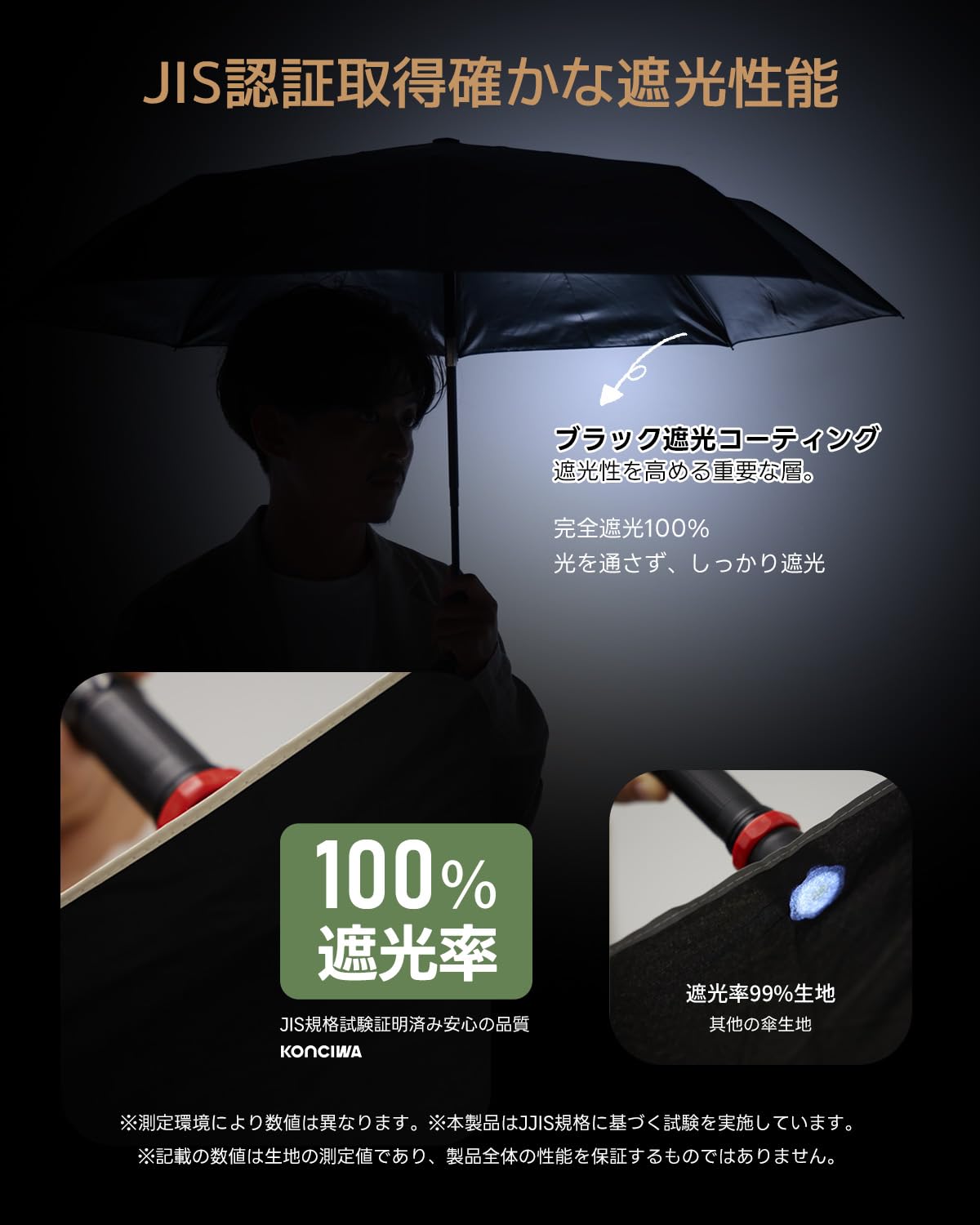 콘치와 MFU5S PLUS 100cm 자동 접이식 양우산 형상기억 블랙 이미지 6