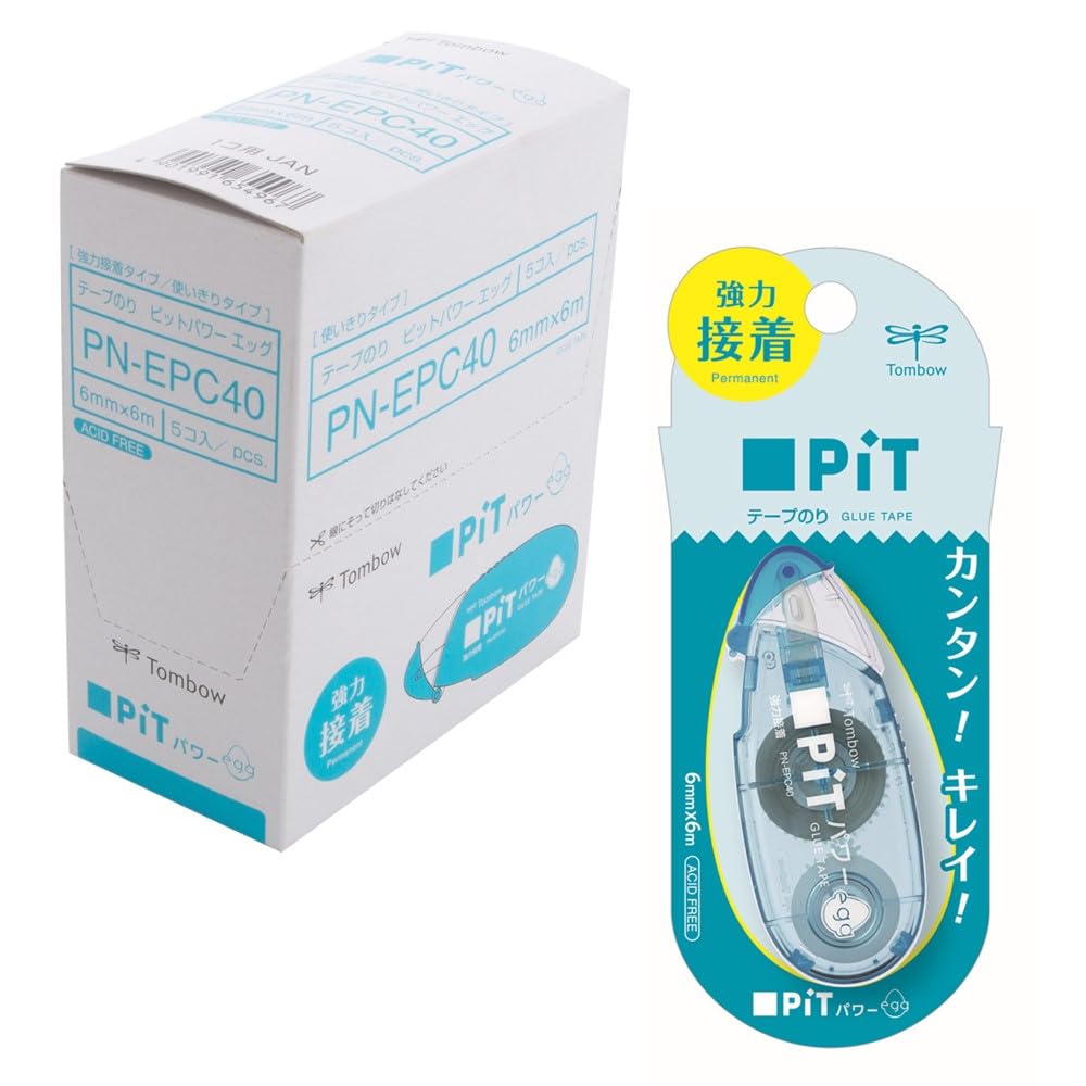 톰보 핏 파워에그 PN-EPC40 6mm 6m 테이프풀 강력접착 5개입 블루