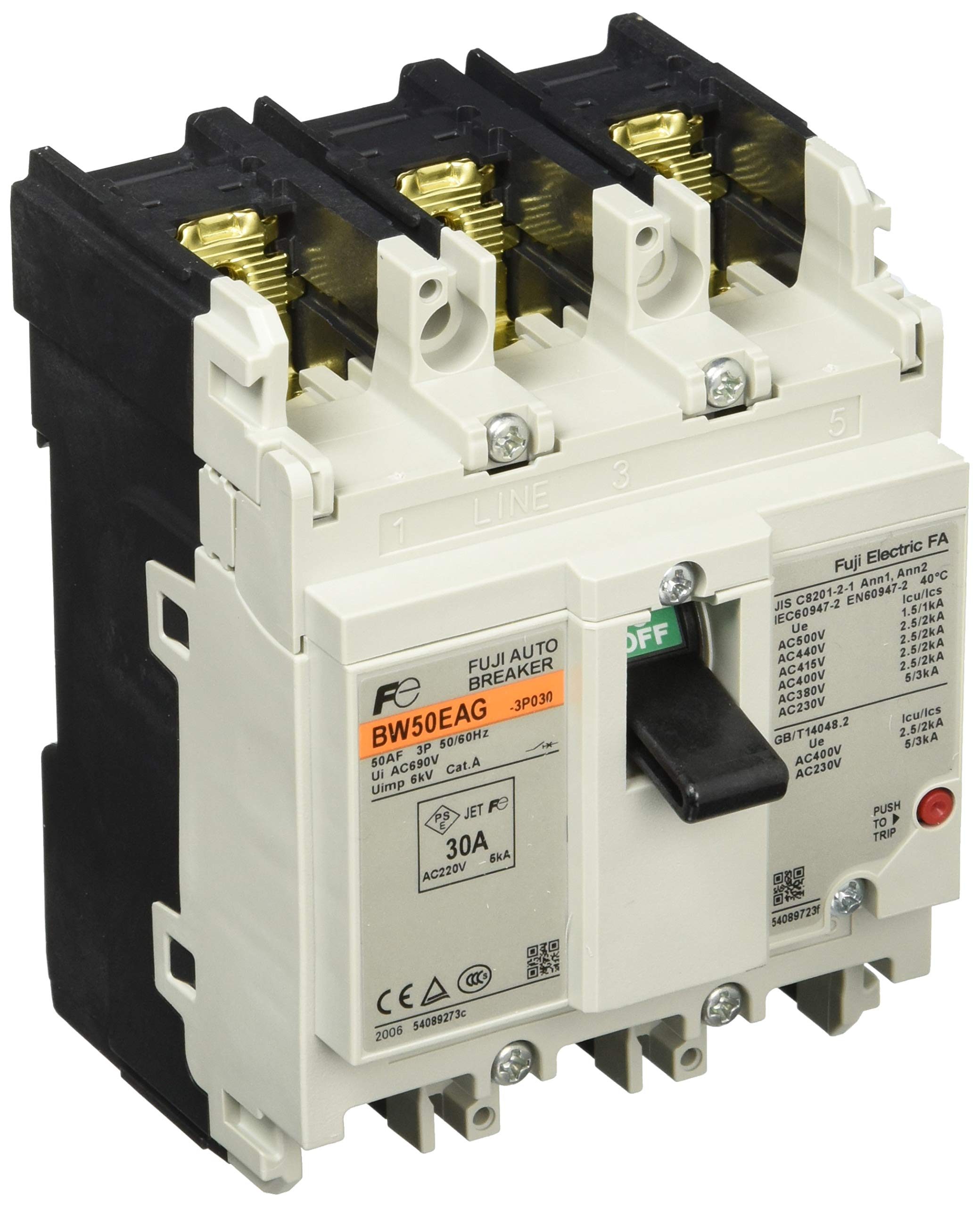 후지전기 G-TWIN BW50EAG-3P030 배선용차단기 전류 : 30A EAG