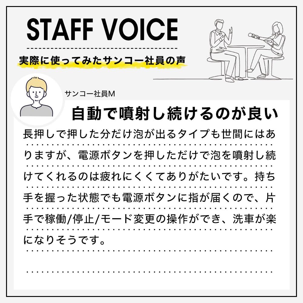 산코 THANKO 전동 세차 폼건 FACRWFCBK 2L 무선 거품 분사기 이미지 9