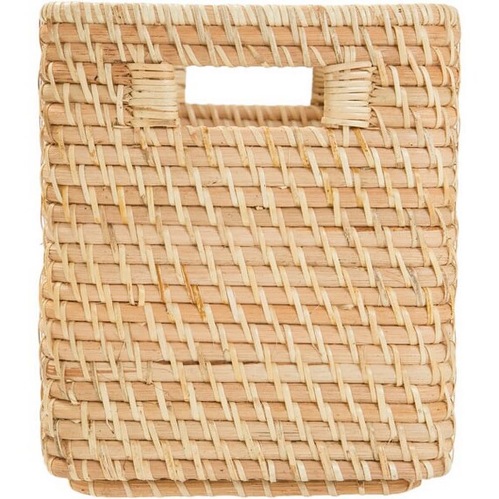 니토리 라탄 바구니 RD-001 세로형 하프 19x26x22cm 내추럴 이미지 2